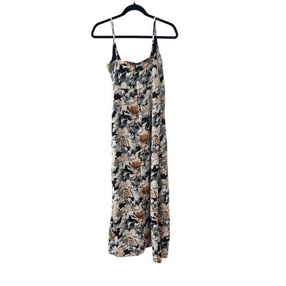 Lulus Fresh Impression Black Floral Print Surplice Maxi Dress Small - Picture 6 of 9